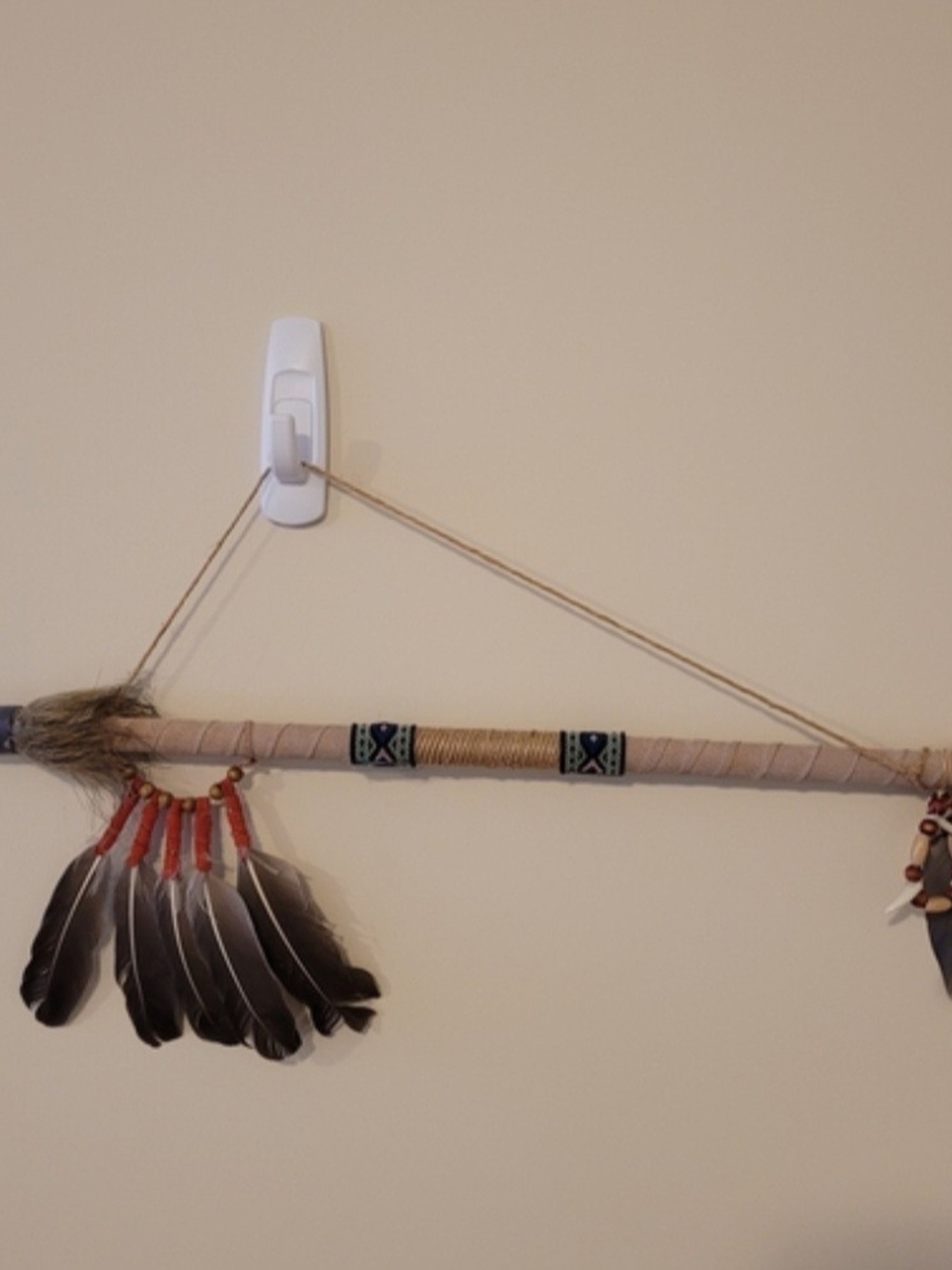 Handcrafted Canada Indigenous Aboriginal Feather Dance Wand Wall Decor
